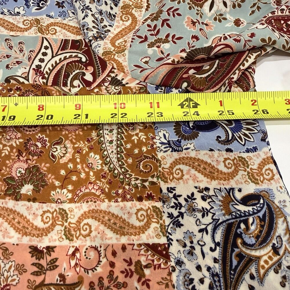 Rose & Olive Womens Oversized Patchwork Button Up Top Size 2X Paisley Boho Loose - Picture 4 of 8